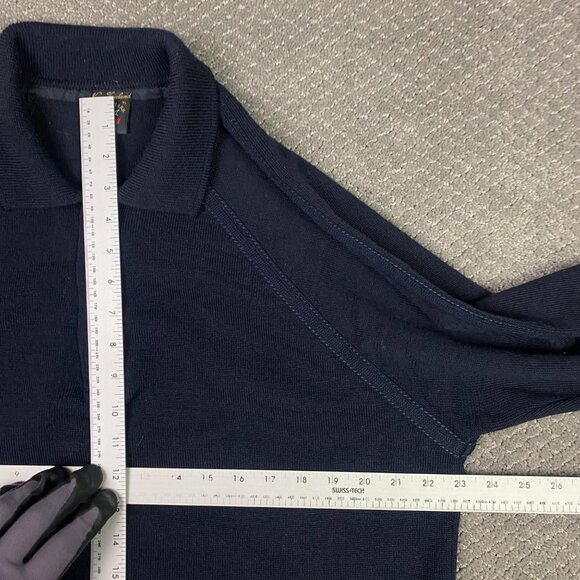 Paul & Shark Yachting Sweater Men's XL Blue Wool Collared 1/2 Button Collar - Picture 8 of 10